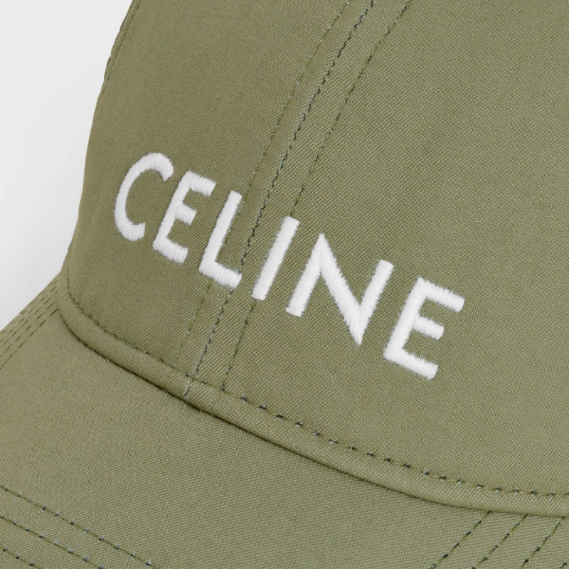 Celine BASEBALL IN COTTON Cap VERT GRISE | CL-592364