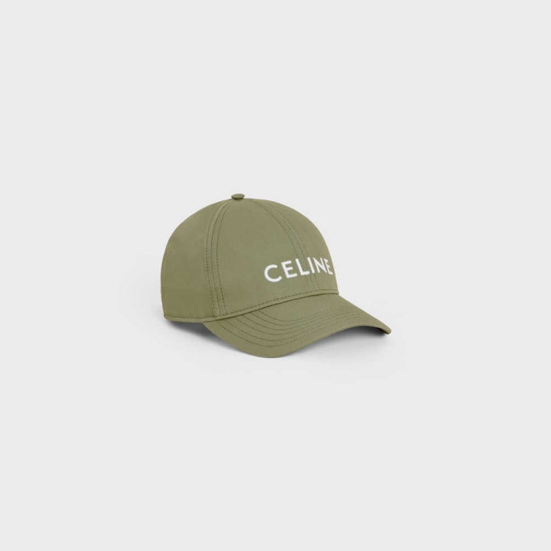 Celine BASEBALL IN COTTON Cap VERT GRISE | CL-592364