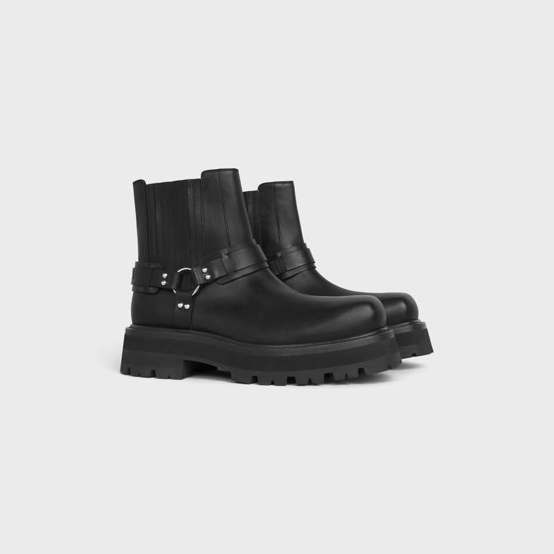 Celine BIKER CHELSEA in CALFSKIN Boots Black | CL-591879