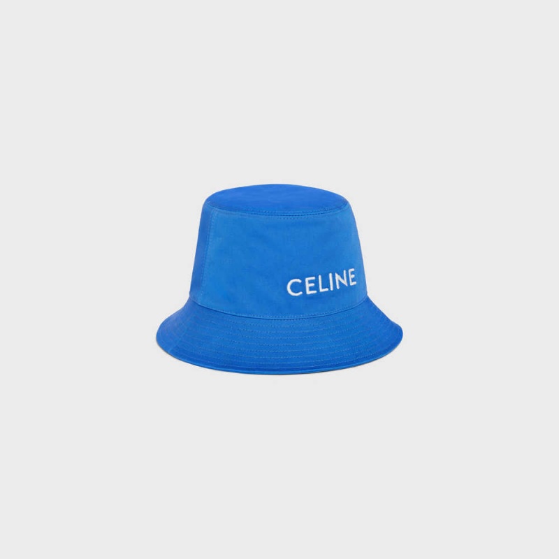 Celine BUCKET IN COTTON GABARDINE Hat Electric Blue | CL-592351