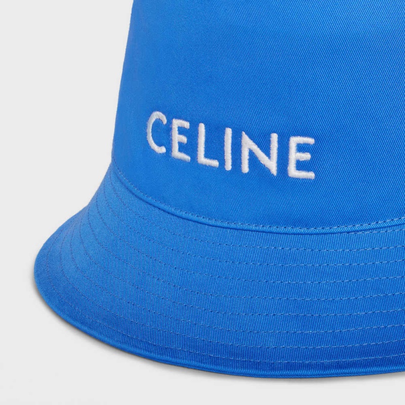 Celine BUCKET IN COTTON GABARDINE Hat Electric Blue | CL-592351