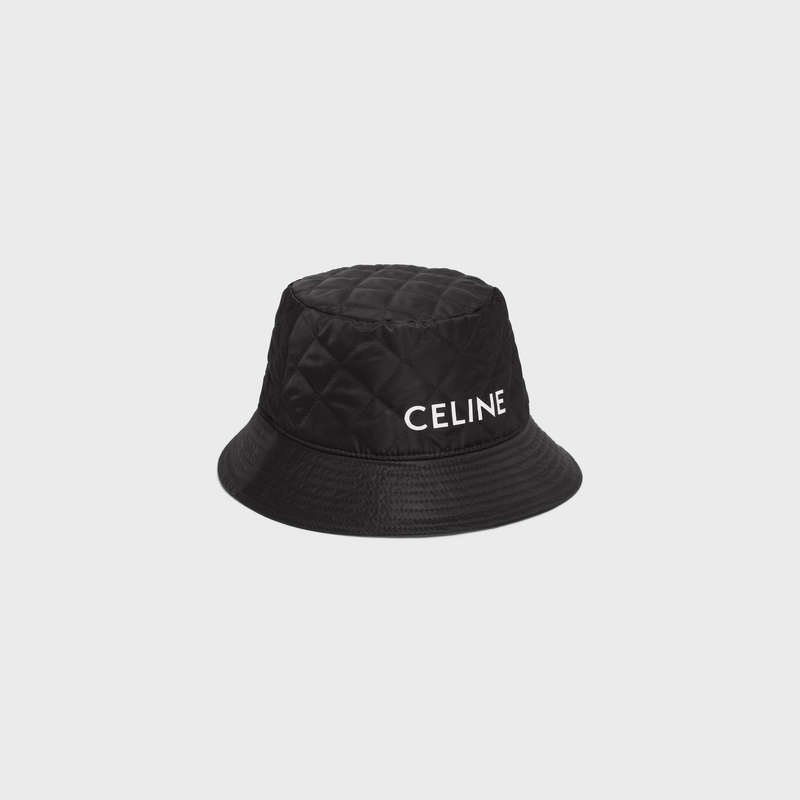 Celine BUCKET IN NYLON TWILL Hat Black | CL-591706