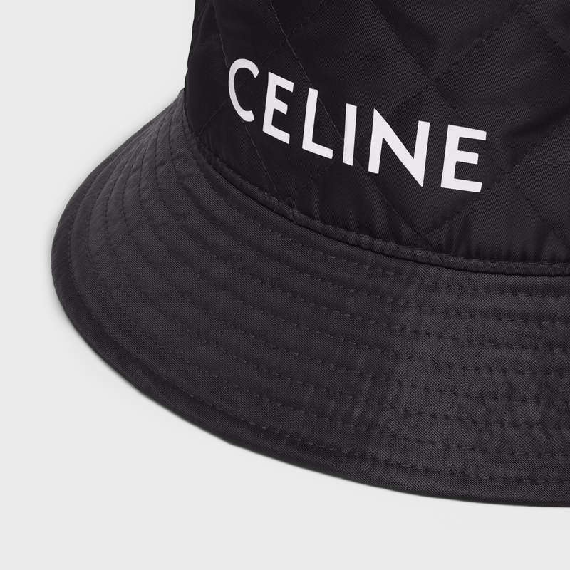 Celine BUCKET IN NYLON TWILL Hat Black | CL-591706