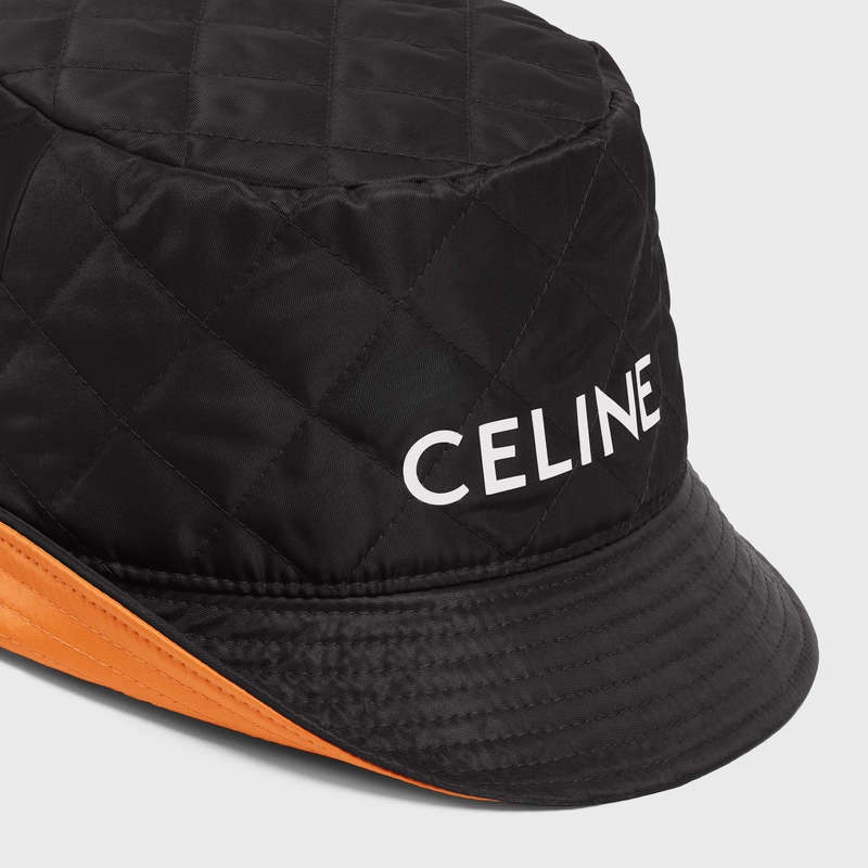 Celine BUCKET IN NYLON TWILL Hat Black | CL-591706