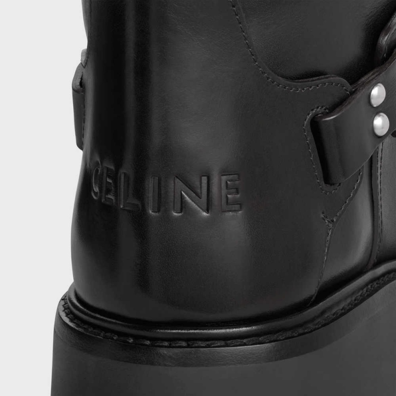 Celine BULKY HIGH WITH HARNESS in Calfskin Boots Black | CL-592513