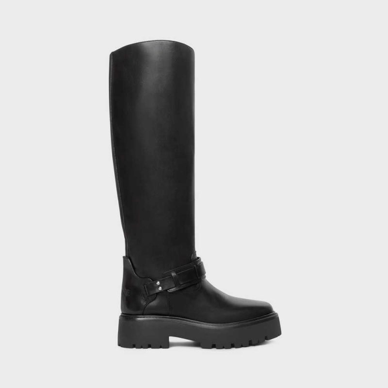 Celine BULKY HIGH WITH HARNESS in Calfskin Boots Black | CL-592513