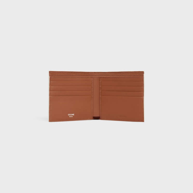 Celine Bi-fold in Triomphe Canvas Wallets Tan / Ecru | CL-591785