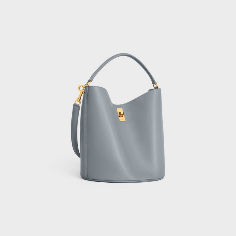 Celine Bucket Bag in Smooth Calfskin 16 Blue Grey | CL-593255