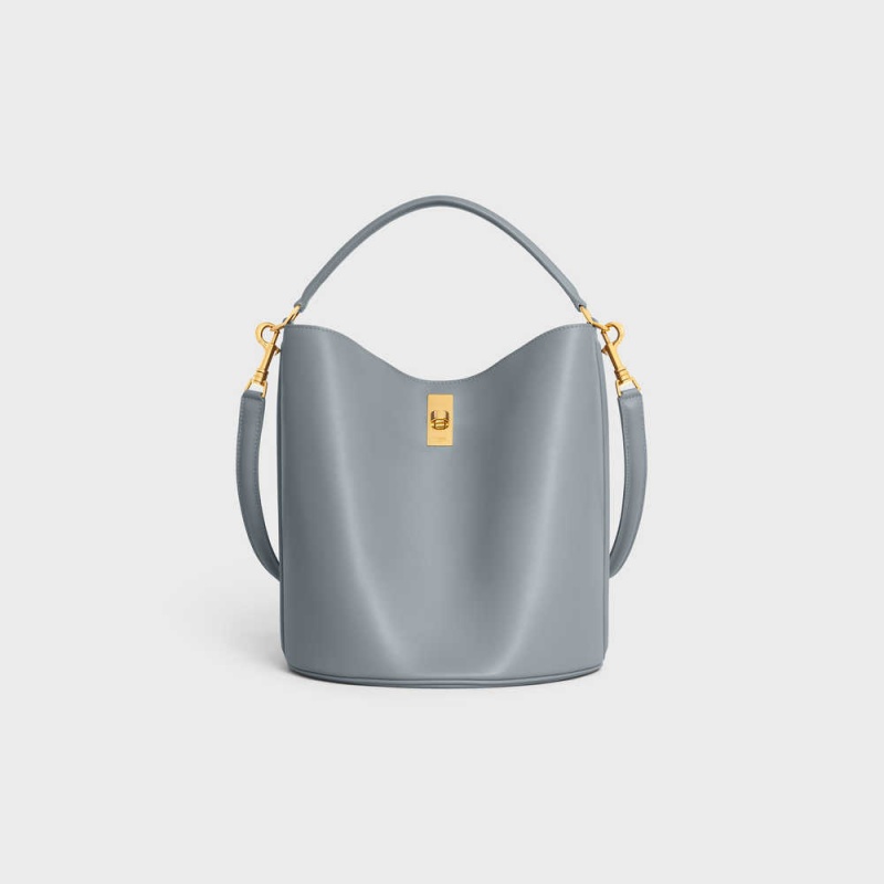 Celine Bucket Bag in Smooth Calfskin 16 Blue Grey | CL-593255