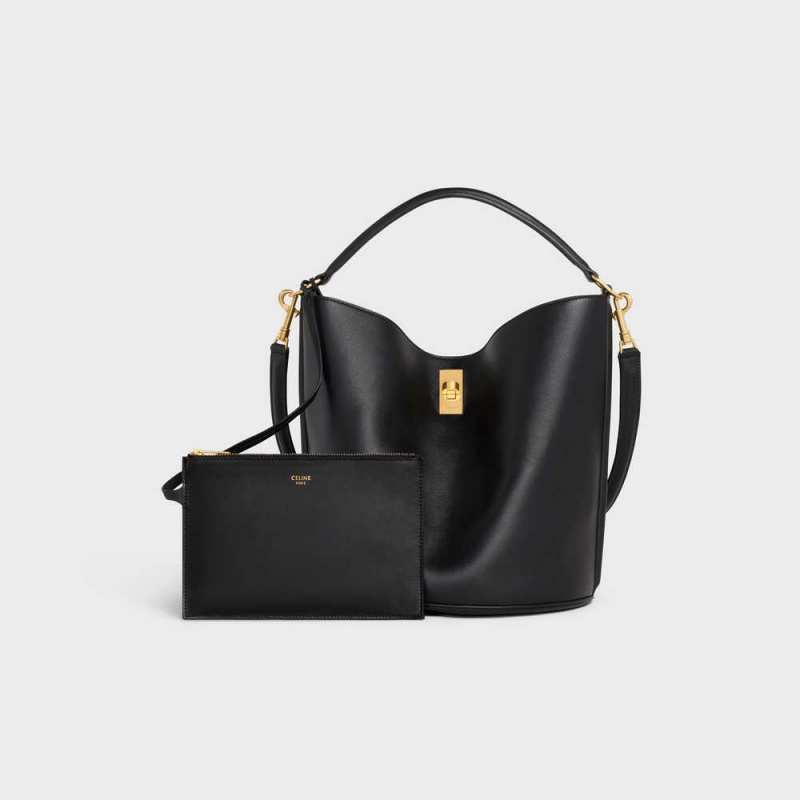 Celine Bucket Bag in Smooth Calfskin 16 Black | CL-593254