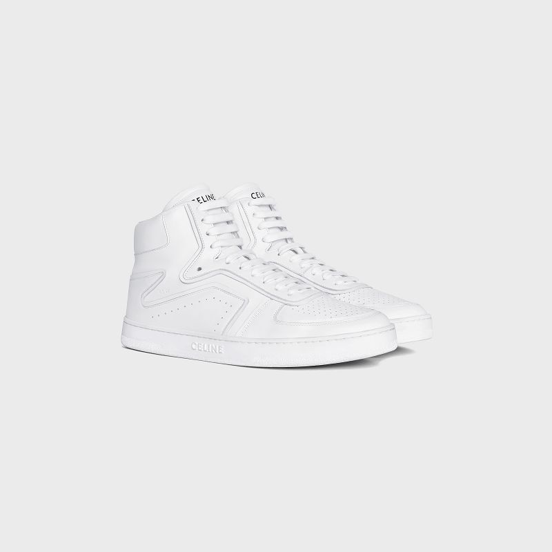 Celine C01 Z TRAINER HIGH in CALFSKIN Sneakers Optic White | CL-591911