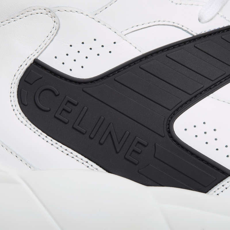 Celine C06 HIGH in CALFSKIN Sneakers Optic White / Black | CL-591909