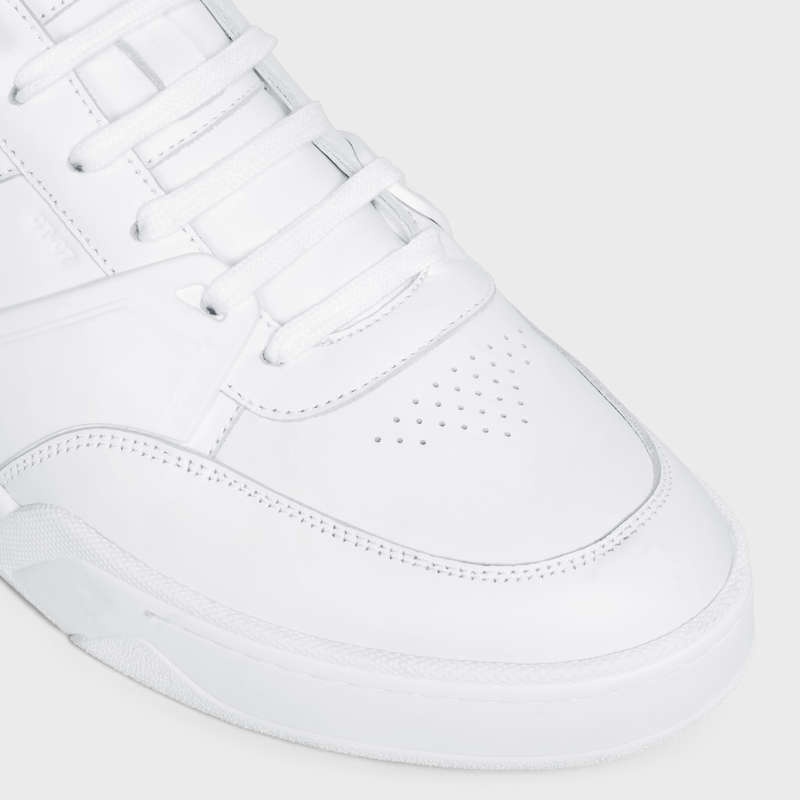 Celine C07 TRAINER LOW LACE-UP in CALFSKIN Sneakers Optic White | CL-591900