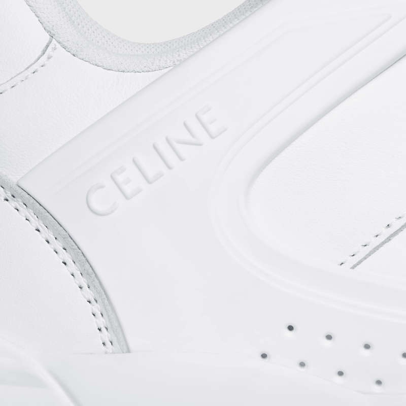 Celine C07 TRAINER LOW LACE-UP in CALFSKIN Sneakers Optic White | CL-591900