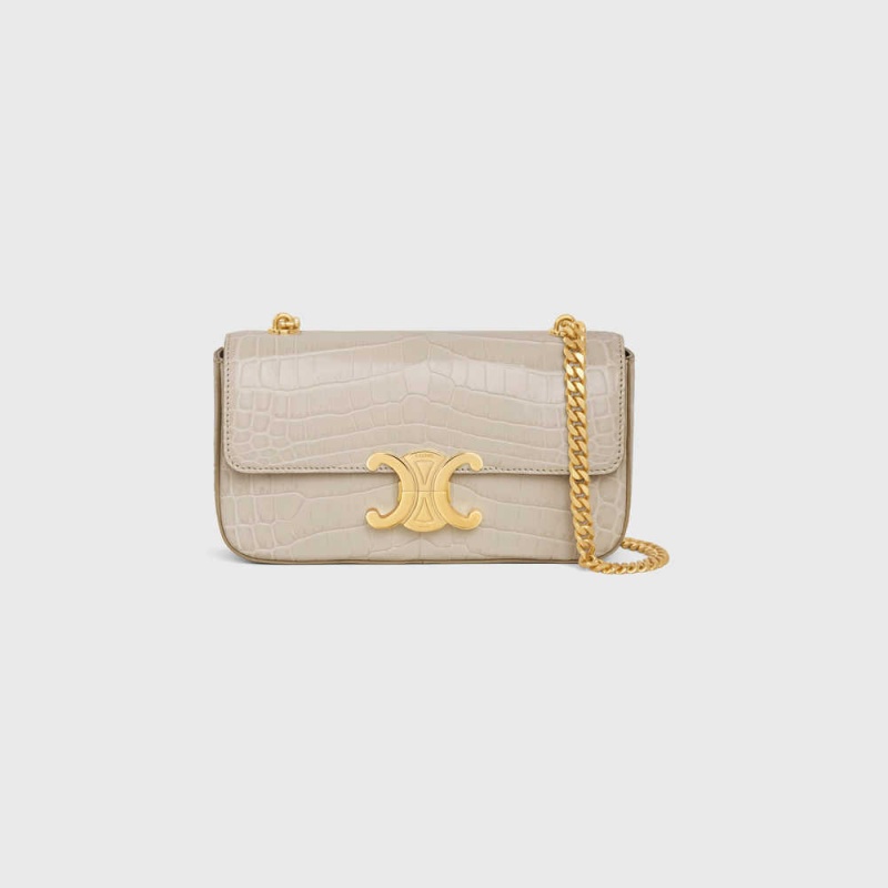 Celine CHAIN SHOULDER BAG in Niloticus Crocodile Triomphe Trench | CL-593237