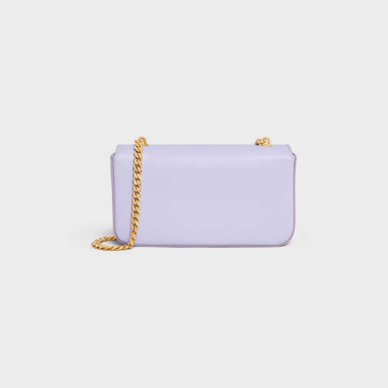 Celine CHAIN SHOULDER BAG in shiny calfskin Triomphe Light Lavender | CL-593232