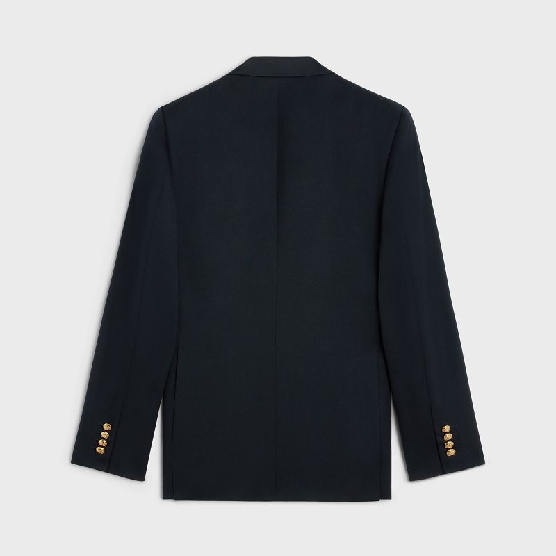 Celine CLASSIC IN DIAGONAL WOOL Jackets Navy | CL-591992