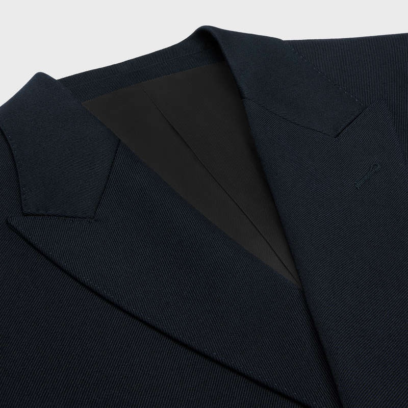 Celine CLASSIC IN DIAGONAL WOOL Jackets Navy | CL-591992