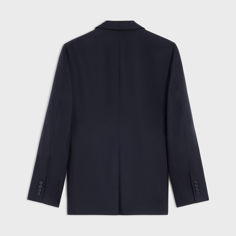 Celine CLASSIC IN WOOL GABARDINE Jackets Navy | CL-591982