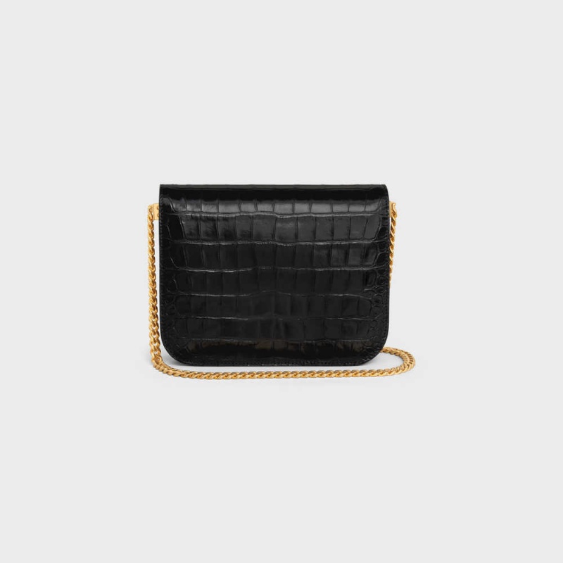 Celine COLLEGE bag in Niloticus Crocodile Triomphe Black | CL-593170