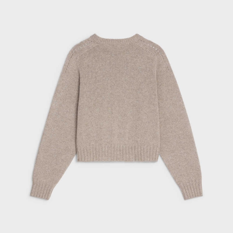 Celine CREW NECK IN SEAMLESS CASHMERE Knitwear Sand | CL-592708