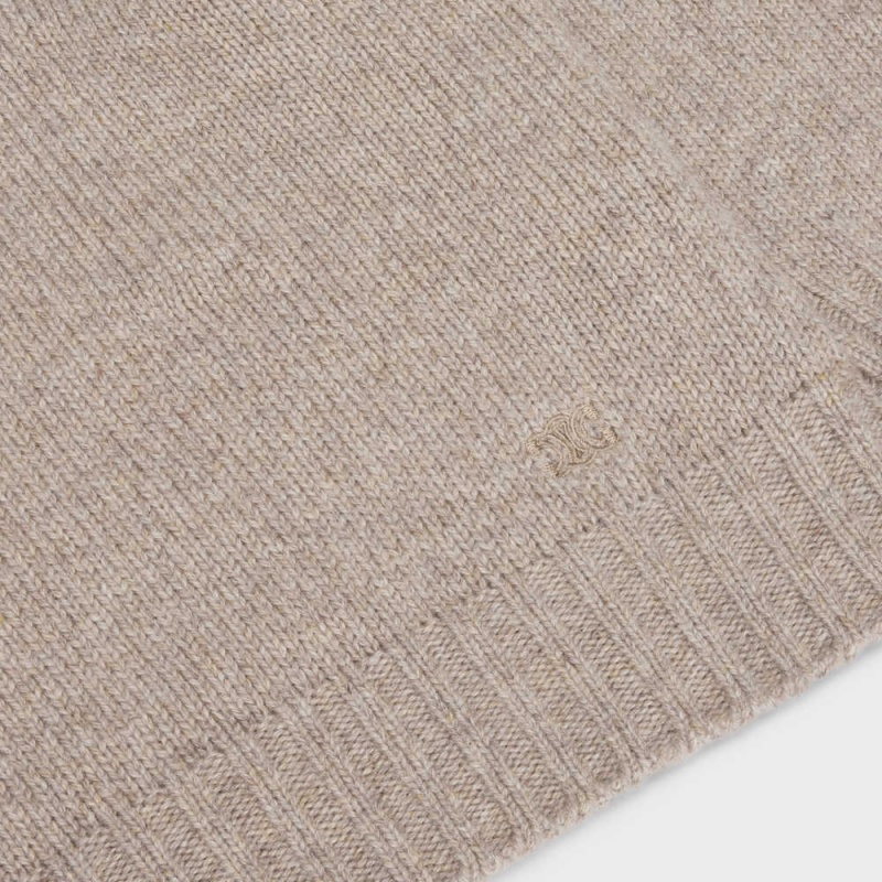 Celine CREW NECK IN SEAMLESS CASHMERE Knitwear Sand | CL-592708