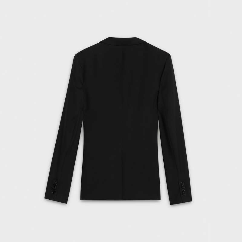 Celine CROPPED IN WOOL GABARDINE Jackets Black | CL-592005