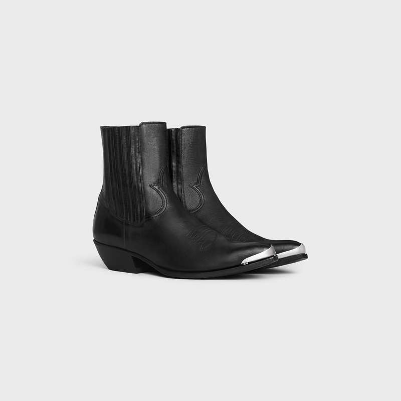 Celine CRUISER CHELSEA WITH METAL TOE in Calfskin Boots Black | CL-591874