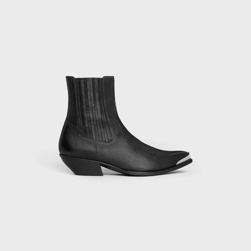 Celine CRUISER CHELSEA WITH METAL TOE in Calfskin Boots Black | CL-591874