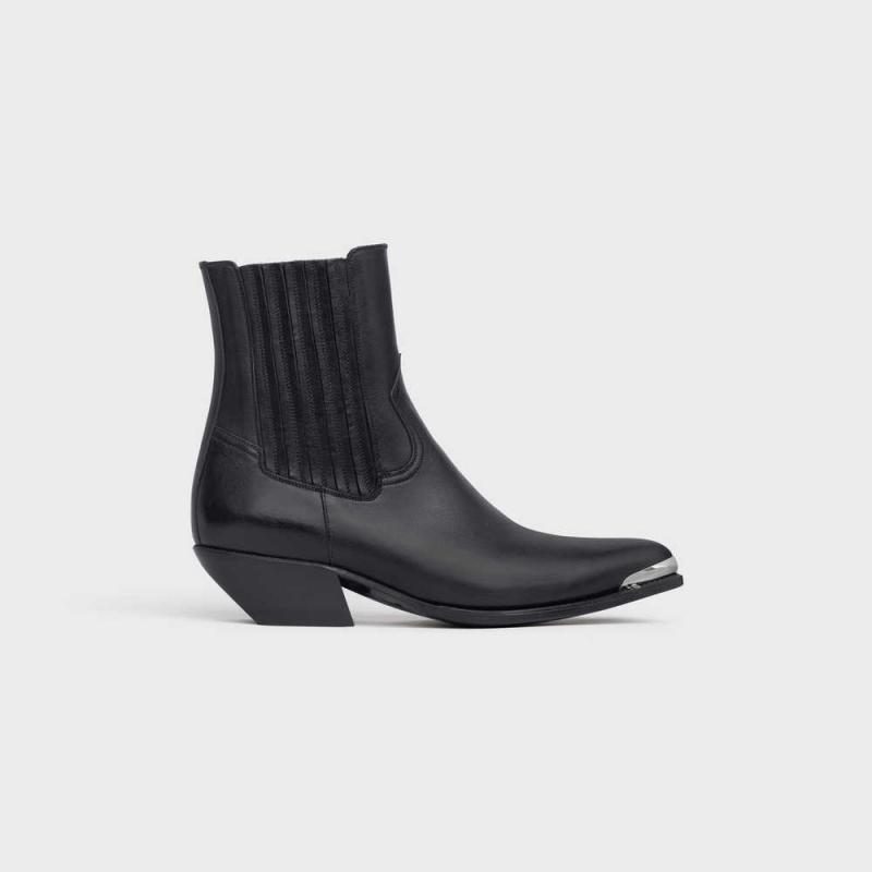 Celine CRUISER CHELSEA WITH METAL TOE in Calfskin Boots Black | CL-592487