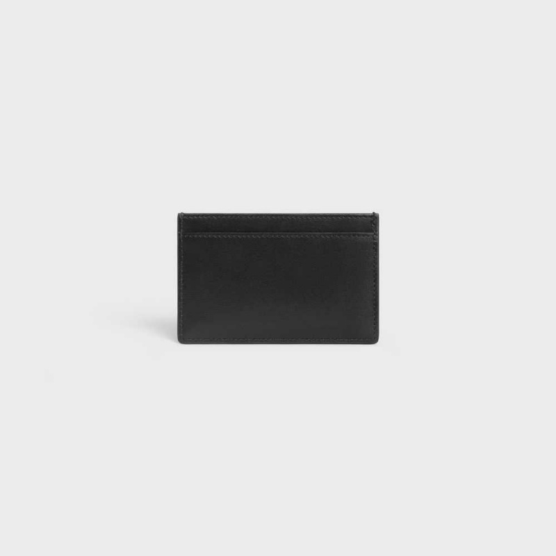 Celine CUIR TRIOMPHE SHINY CALFSKIN Card Holders Black | CL-592954