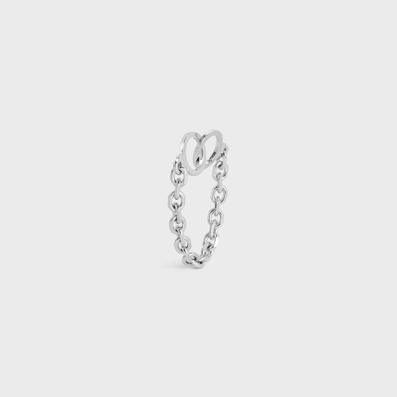 Celine Chaîne Triomphe Golden Handcuff in Sterling Silver with Rhodium finish Bracelets Silver | CL-591657