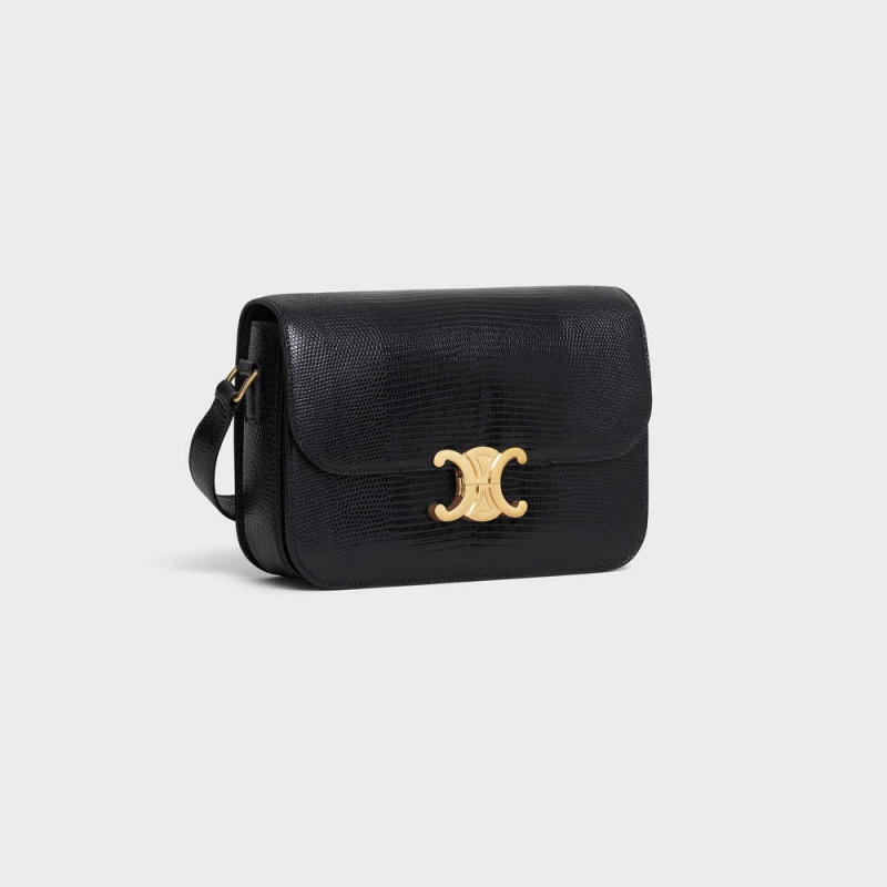 Celine Classique Bag in Lizard Triomphe Black | CL-593189