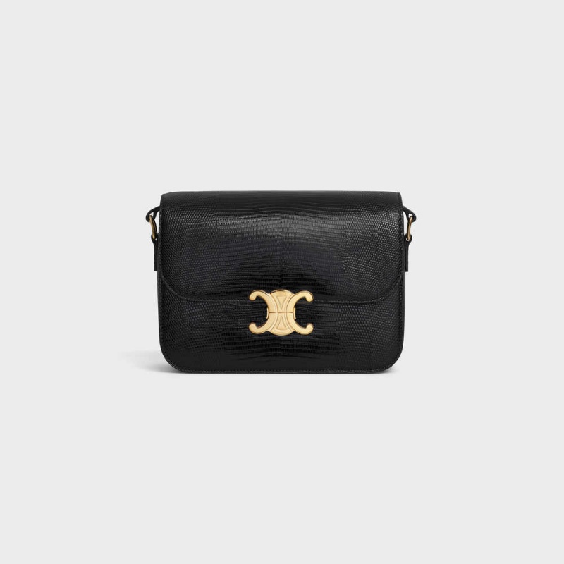 Celine Classique Bag in Lizard Triomphe Black | CL-593189