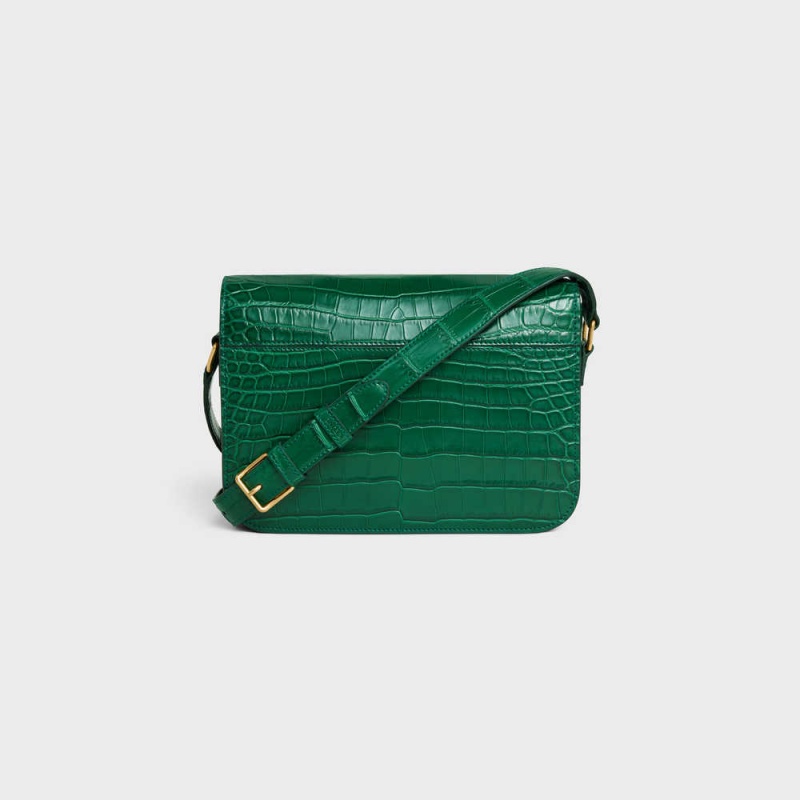 Celine Classique Bag in Niloticus Crocodile Triomphe Green | CL-593190