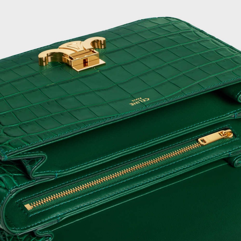 Celine Classique Bag in Niloticus Crocodile Triomphe Green | CL-593190