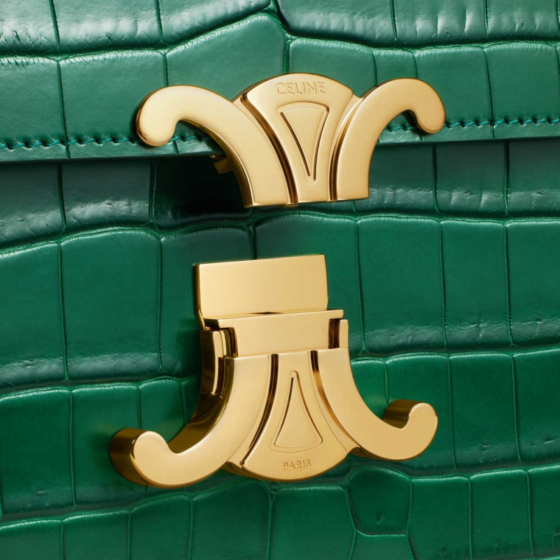 Celine Classique Bag in Niloticus Crocodile Triomphe Green | CL-593190