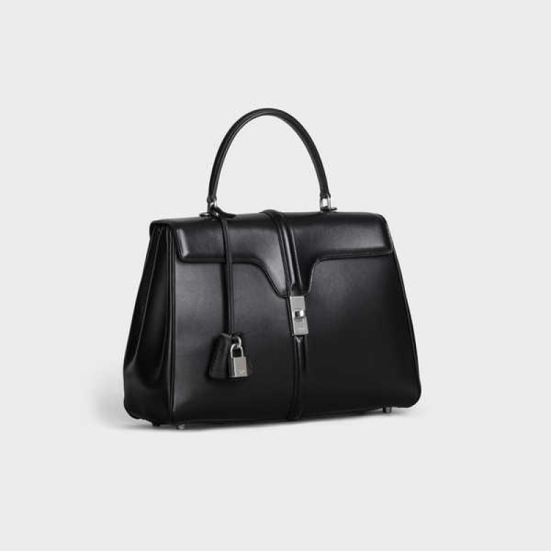 Celine Classique Bag in satinated calfskin 16 Black | CL-593279