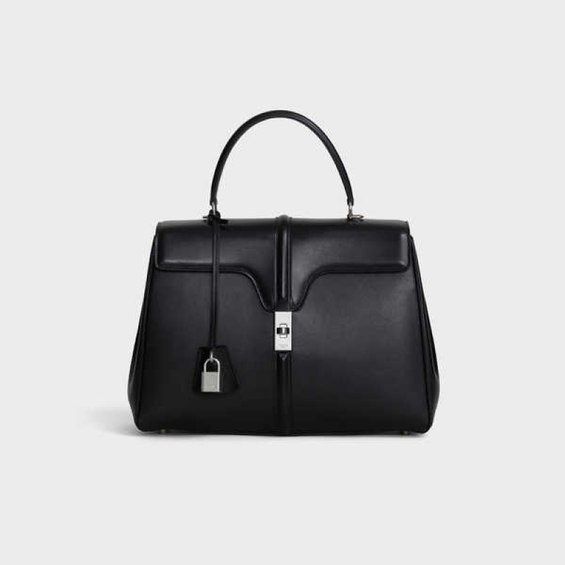 Celine Classique Bag in satinated calfskin 16 Black | CL-593279