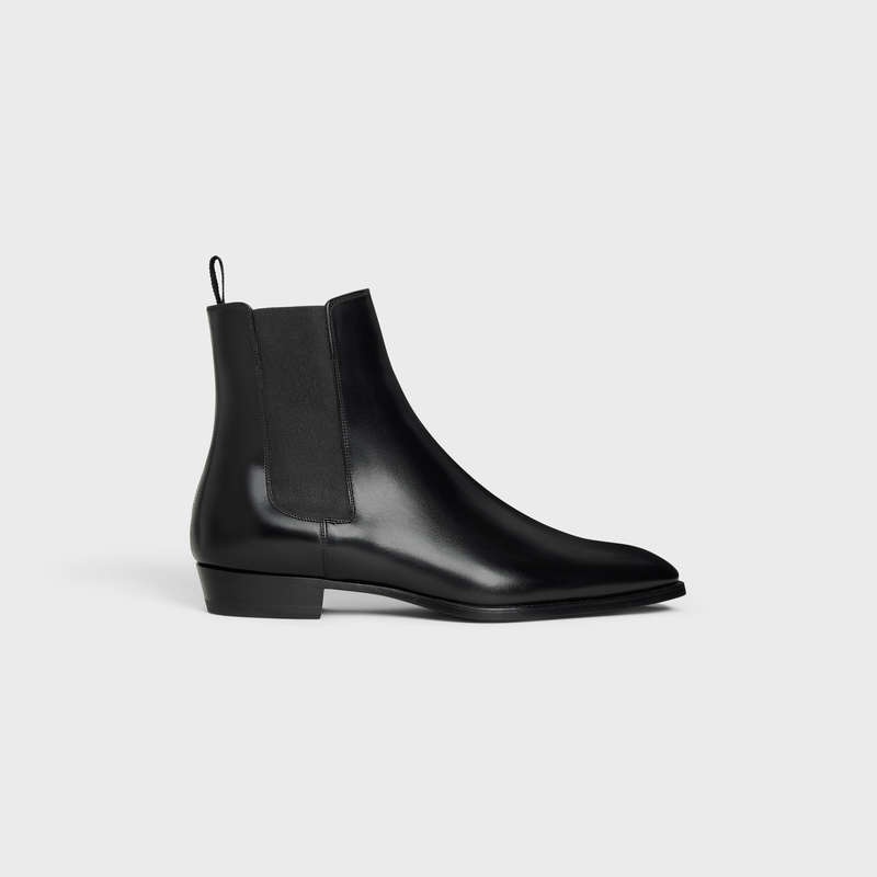 Celine DRUGSTORE CHELSEA in Shiny calfskin Boots Black | CL-591868