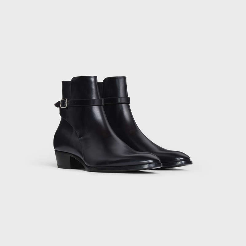 Celine DRUGSTORE JODHPUR in Shiny calfskin Boots Black | CL-591871