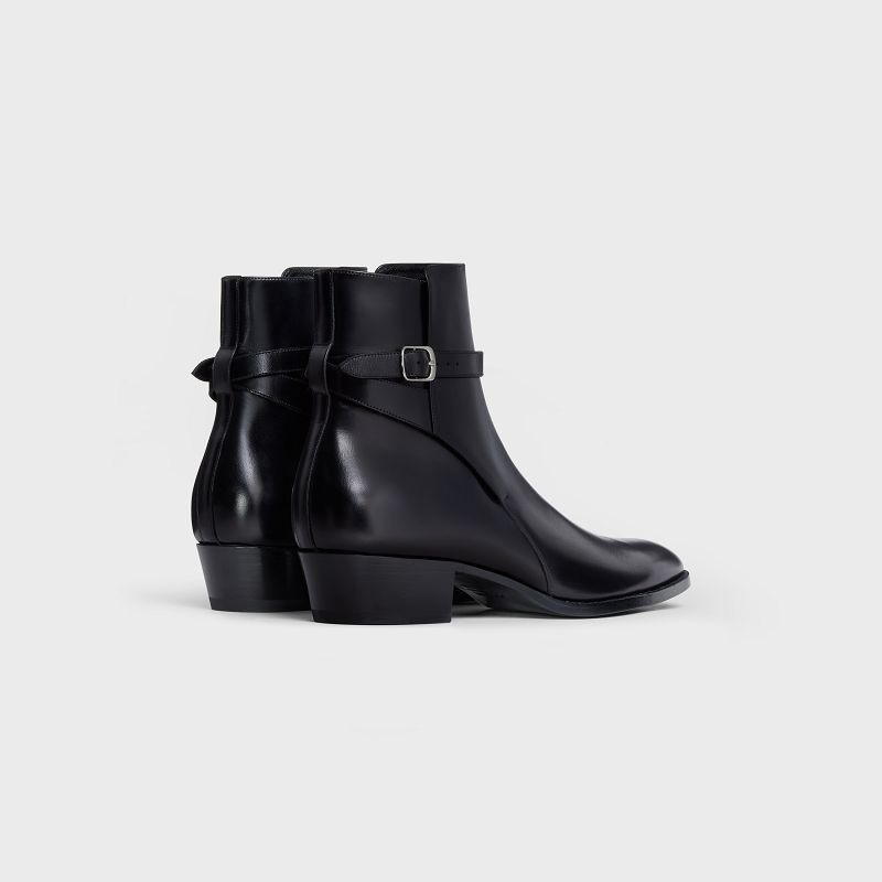 Celine DRUGSTORE JODHPUR in Shiny calfskin Boots Black | CL-591871