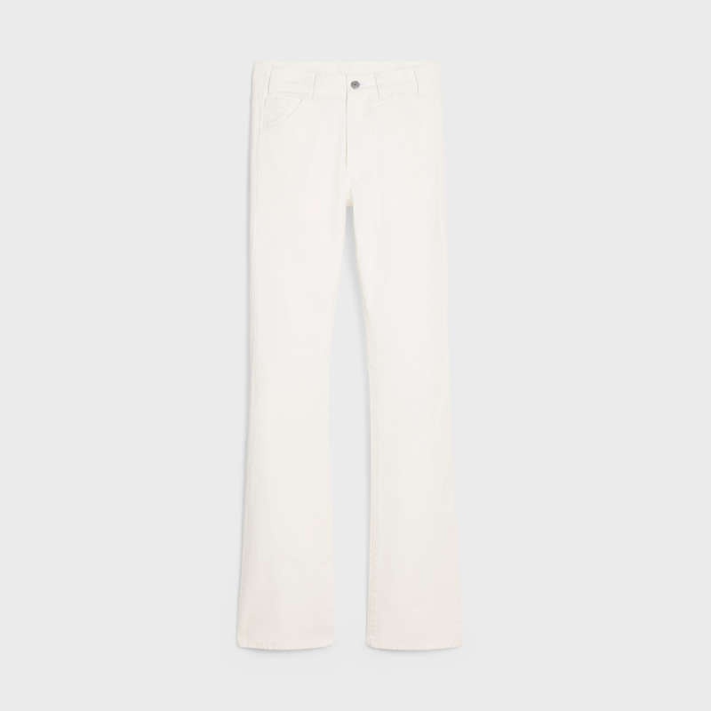 Celine DYLAN FLARED JEANS IN OPTIC WASH DENIM Pants OPTIC WHITE WASH | CL-592047