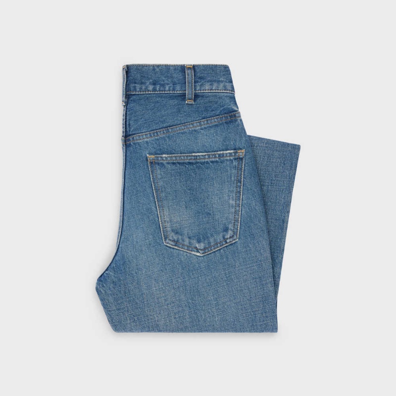 Celine DYLAN FLARED JEANS WITH SIGNATURE IN UNION WASH DENIM Pants UNION WASH | CL-592717