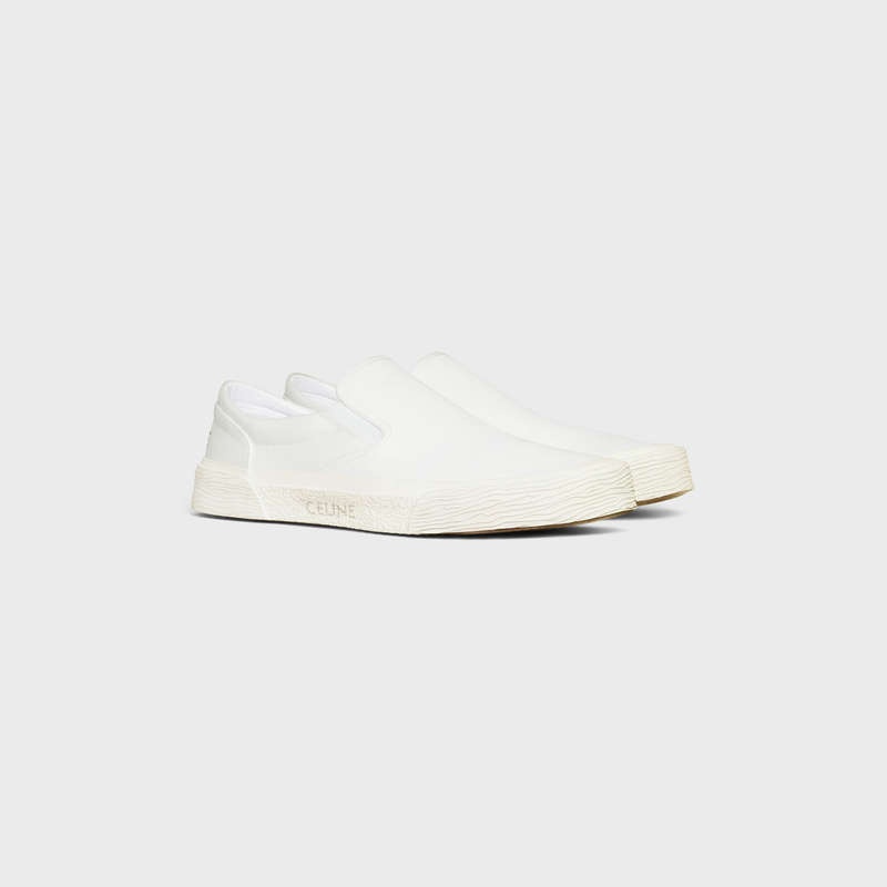 Celine ELLIOT SLIP-ON in Canvas Sneakers Off White | CL-591914