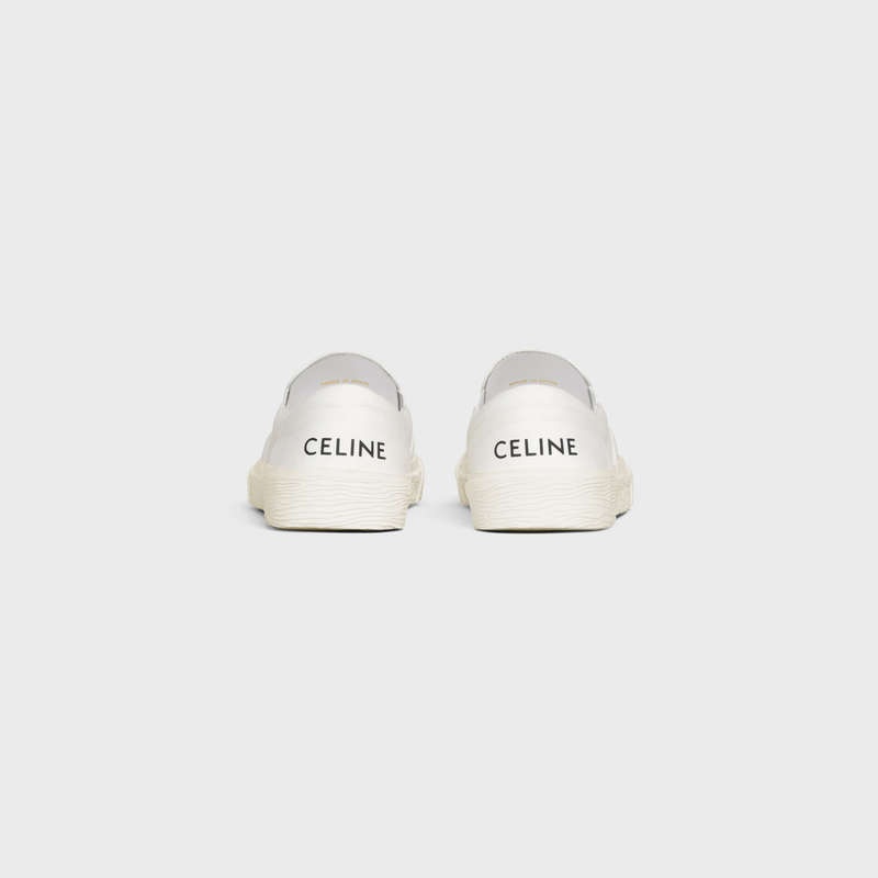 Celine ELLIOT SLIP-ON in Canvas Sneakers Off White | CL-591914