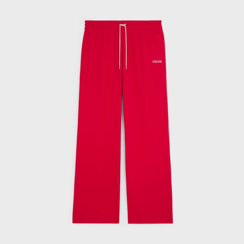 Celine FLARED JOGGING IN DOUBLE FACE JERSEY Pants Red | CL-592041