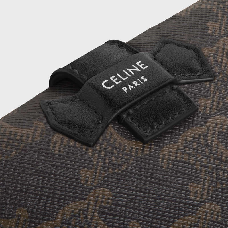 Celine Fine Strap in Triomphe Canvas and Wallets Black | CL-591794