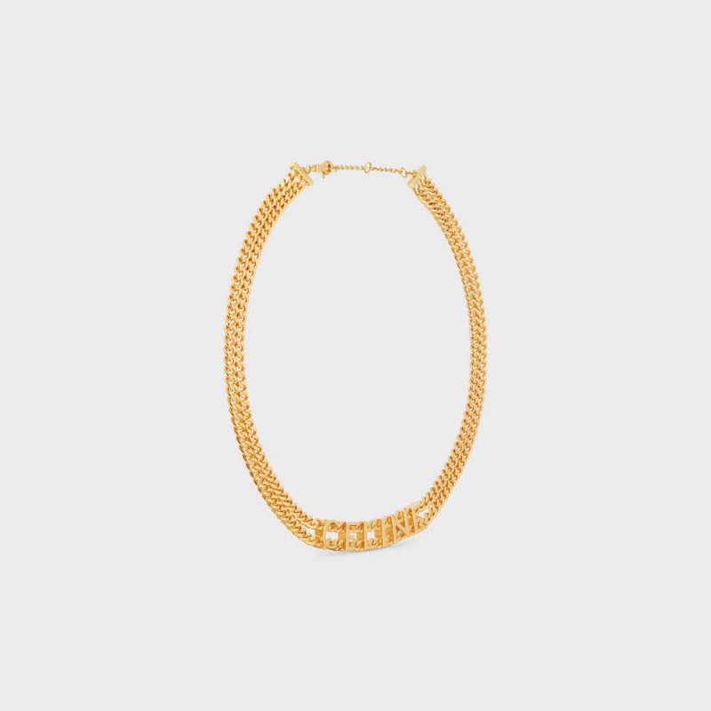 Celine Gourmette in Brass with Gold Finish Necklaces Gold | CL-592253