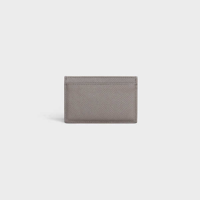 Celine Grained calfskin Card Holders Pebble | CL-592961